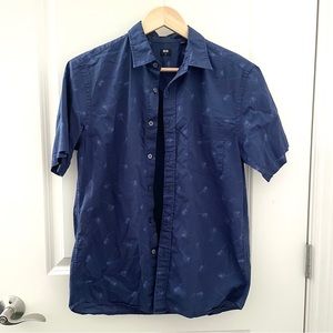 Uniqlo Dandelion Print Short Sleeve Button Up Shirt